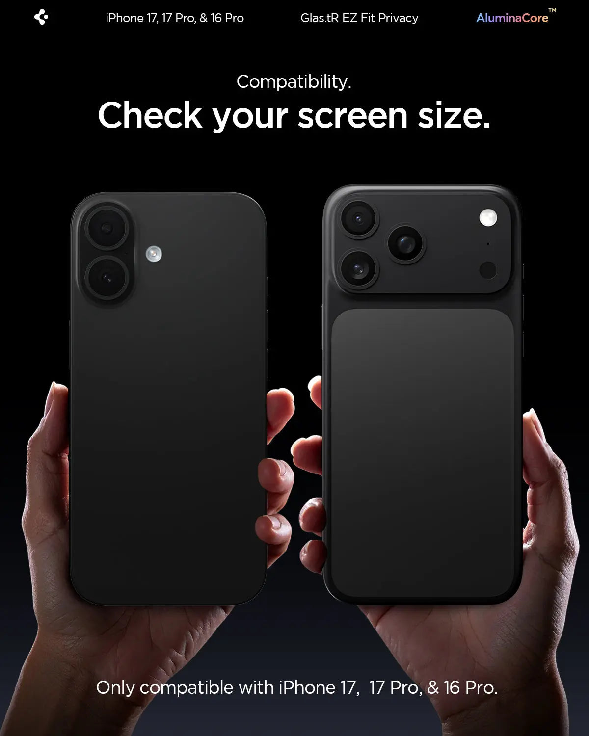 Spigen [2 Pack] iPhone 17 Pro / 17 / 16 Pro Privacy Screen Protector EZ Fit Spigen Singapore