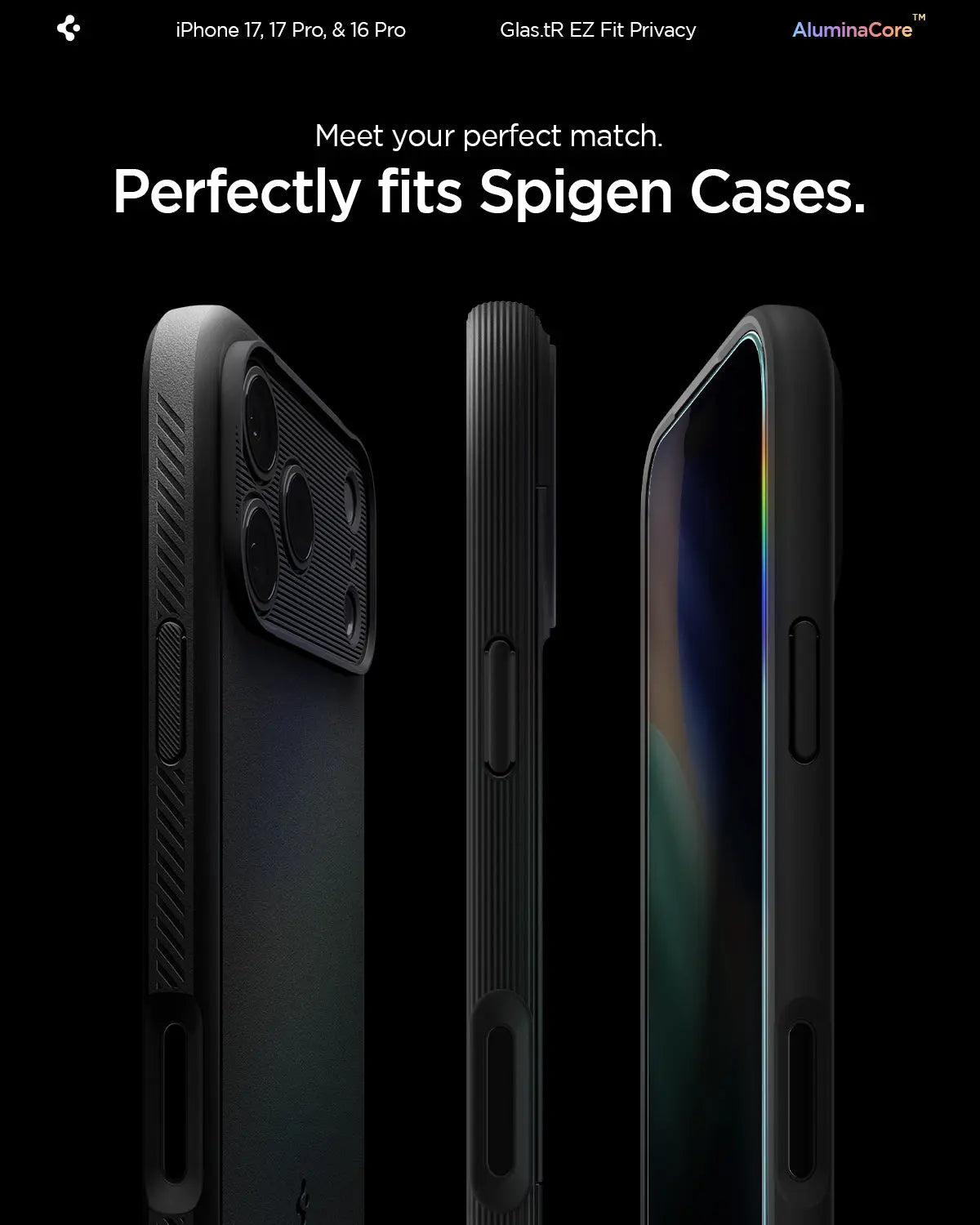 Spigen [2 Pack] iPhone 17 Pro / 17 / 16 Pro Privacy Screen Protector EZ Fit Spigen Singapore