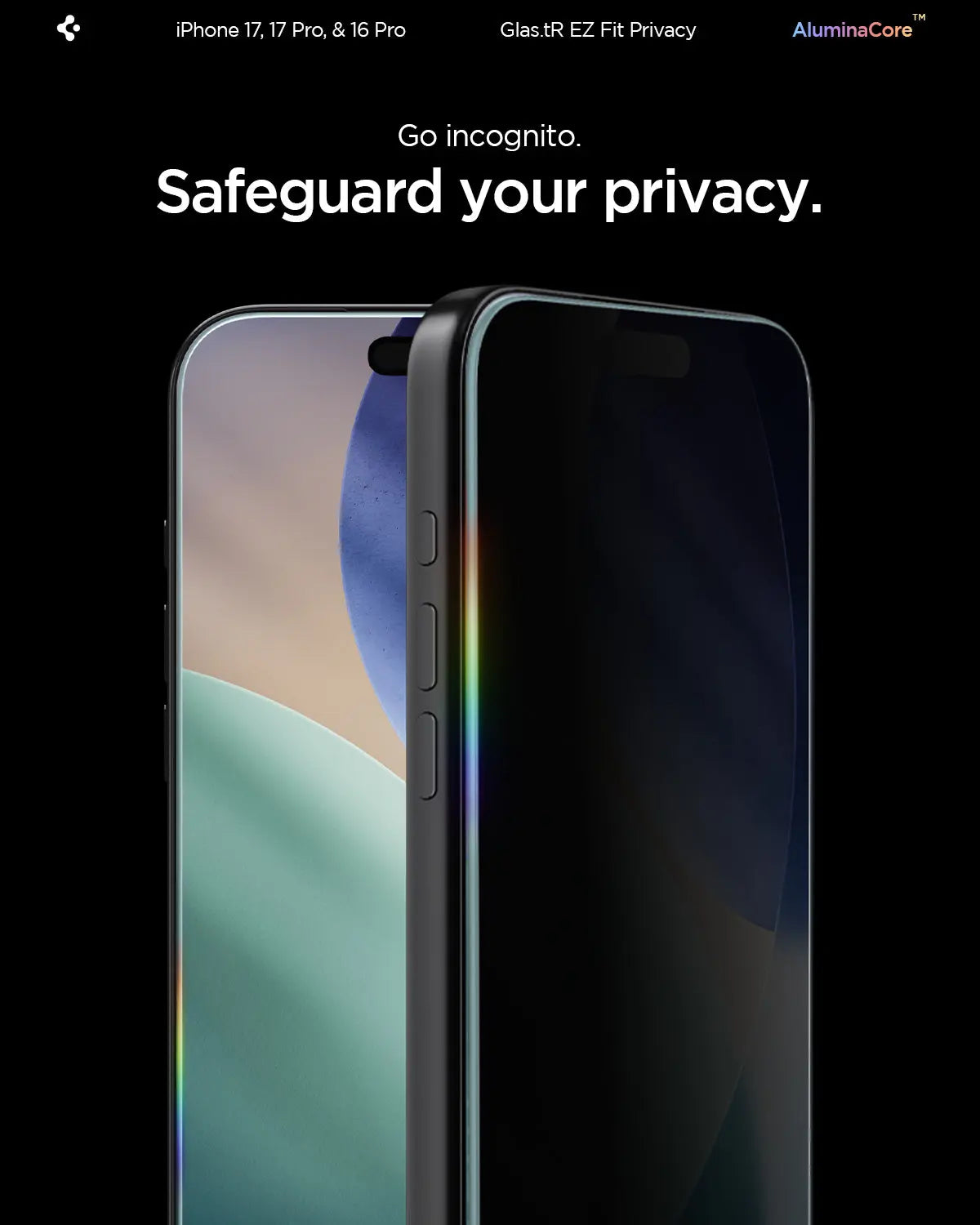 Spigen [2 Pack] iPhone 17 Pro / 17 / 16 Pro Privacy Screen Protector EZ Fit Spigen Singapore