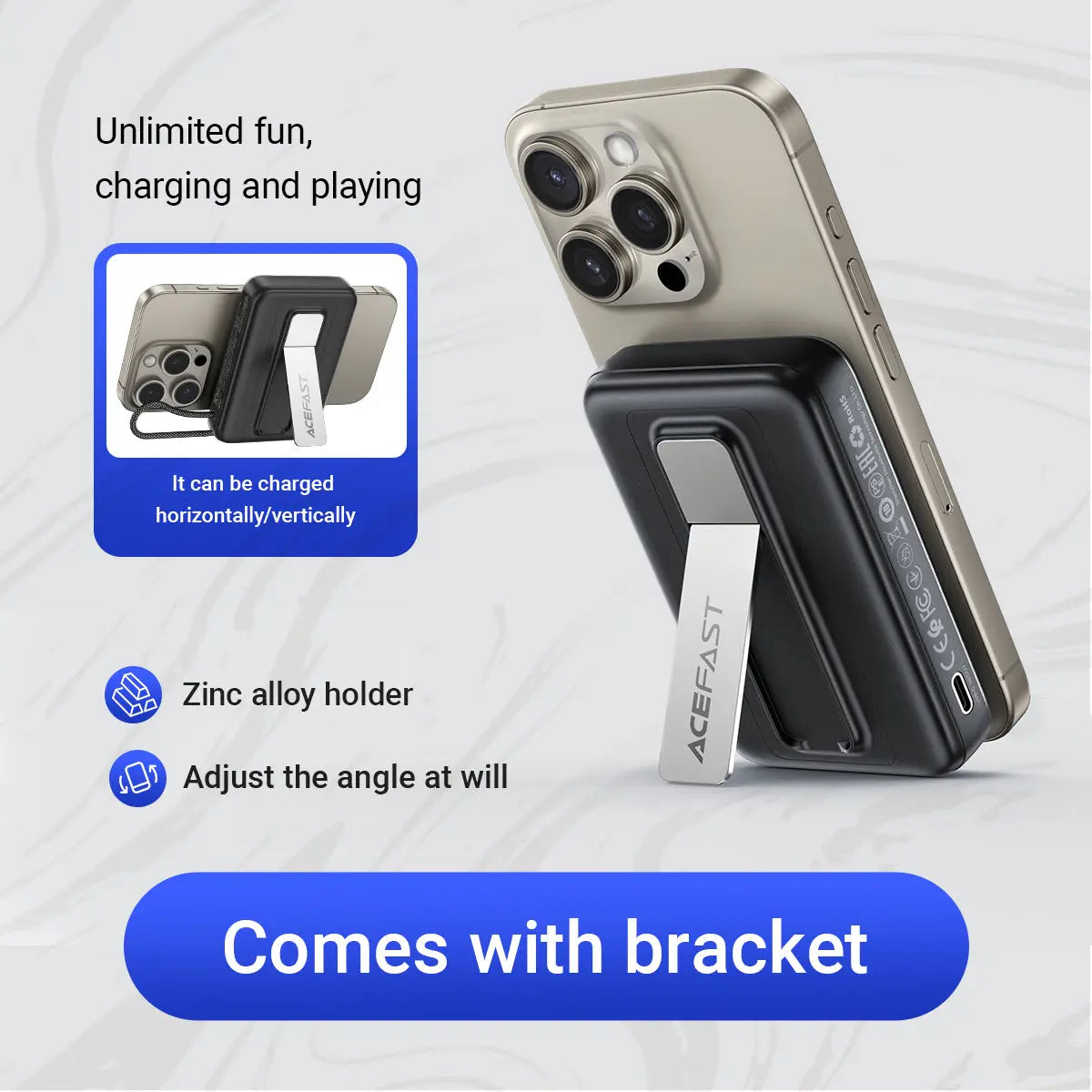 [CCC Power Bank] Acefast 10000mAh Magnetic Wireless Charge Power Bank 22.5W Fast Charging 3C Certified M24 Tech House Singapore