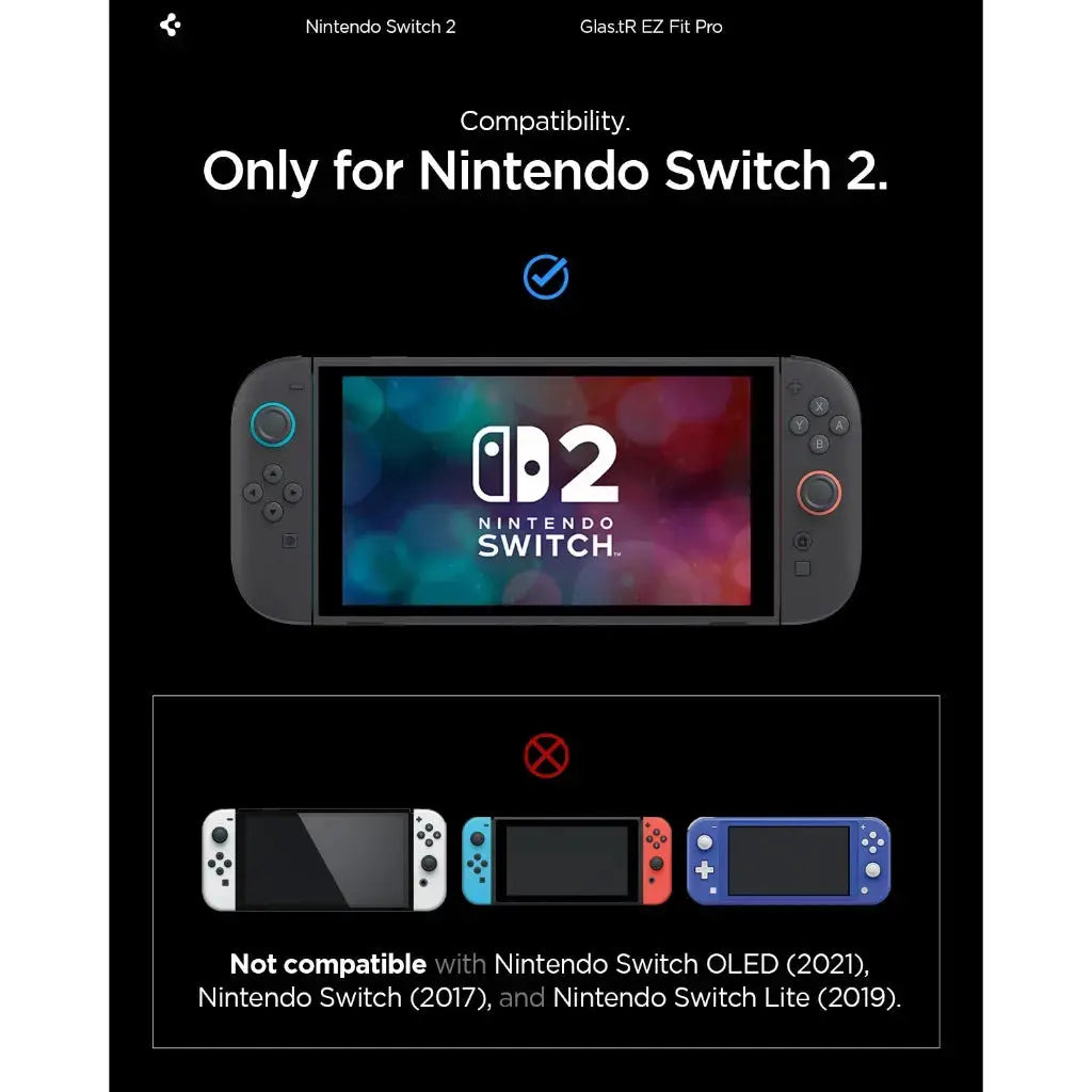 Spigen Nintendo Switch 2 Screen Protector Glas.tR EZ Fit Pro [2 Pack] Spigen Singapore Singapore