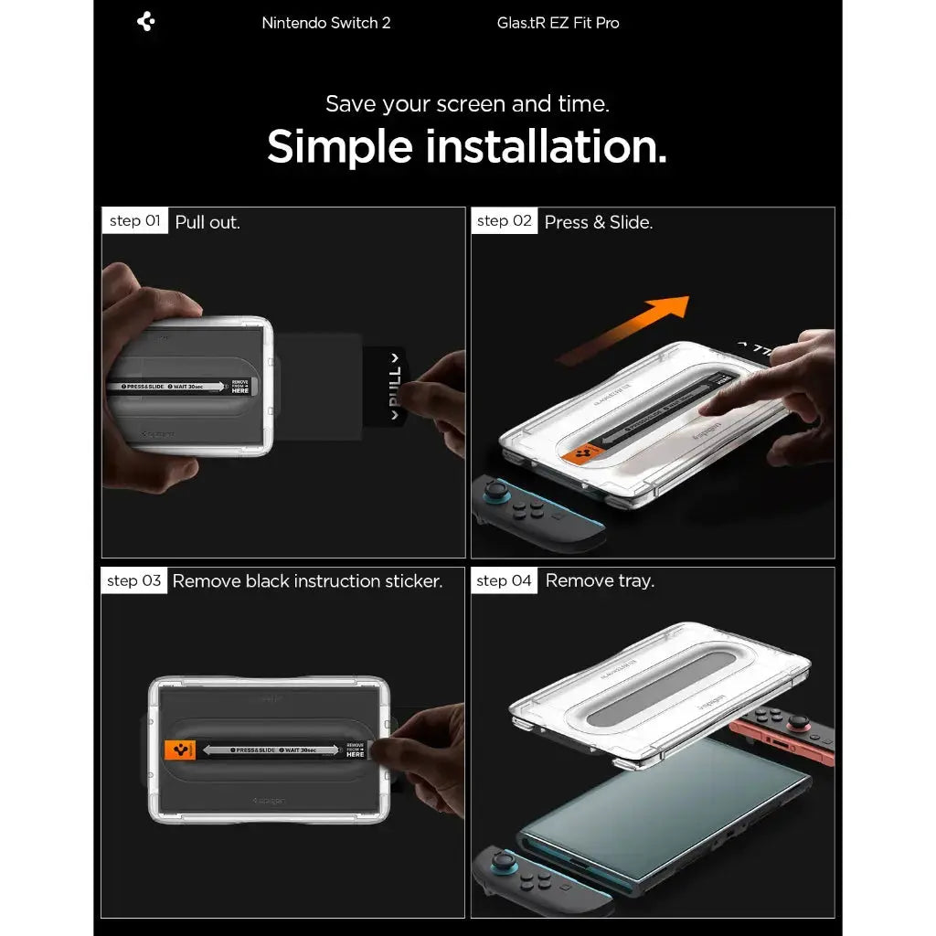 Spigen Nintendo Switch 2 Screen Protector Glas.tR EZ Fit Pro [2 Pack] Spigen Singapore Singapore
