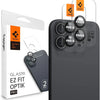 Spigen [2 Pack] Spigen iPhone 17 / 16 Plus / Spigen iPhone 16 Camera Lens Protector EZ Fit Optik Pro - Black