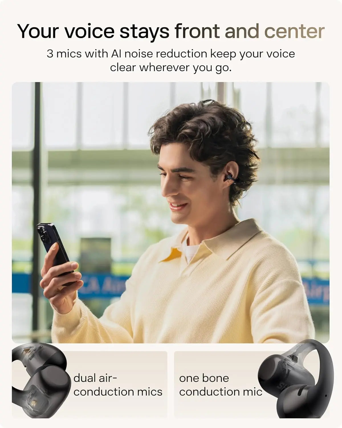 SHOKZ OpenDots 2 Open-Ear Clip-On Earbuds with Dolby Audio, 3-Mic Clear Calls, Wireless Charging, IP57 E320 Shokz Singapore