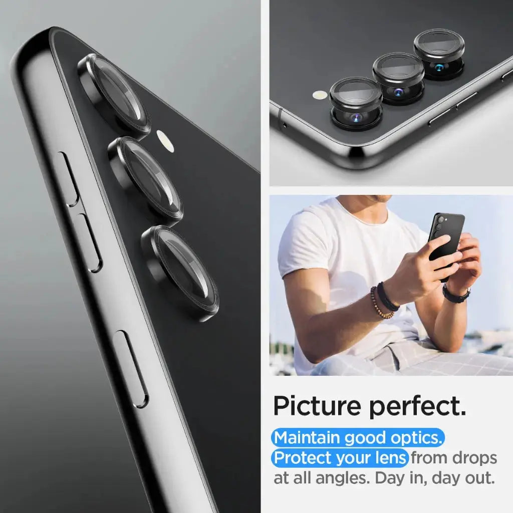 Spigen [2 Pack] Galaxy S24 / S23 Plus / S23 Camera Lens Protector EZ Fit Optik Pro Spigen