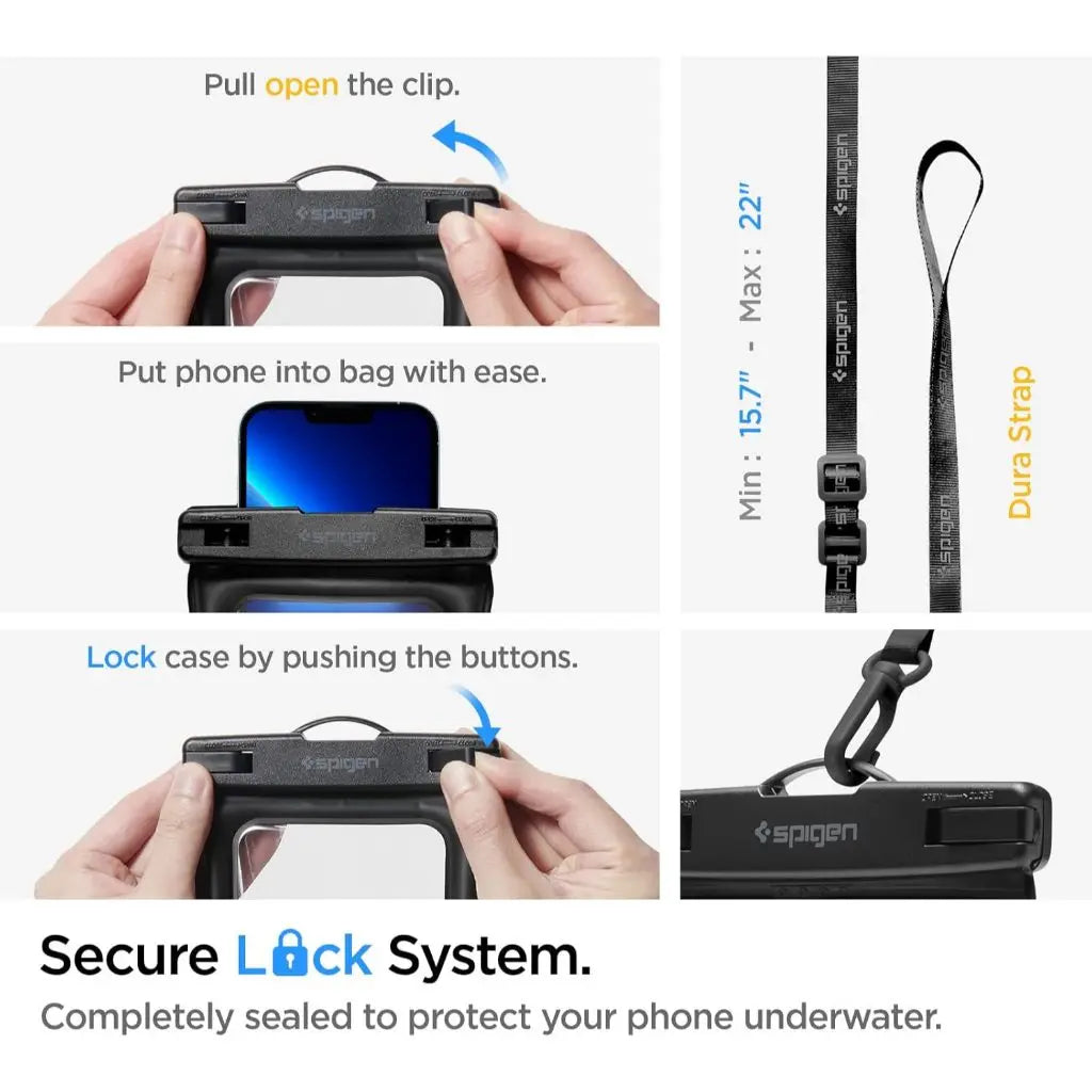 [Set of 2] Aqua Shield Waterproof Waist Bag + Waterproof Phone Pouch A621 Spigen Singapore Singapore