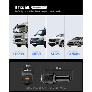 Essential 3 Ports 113W Car Charger with Type C Cable Spigen Singapore Singapore