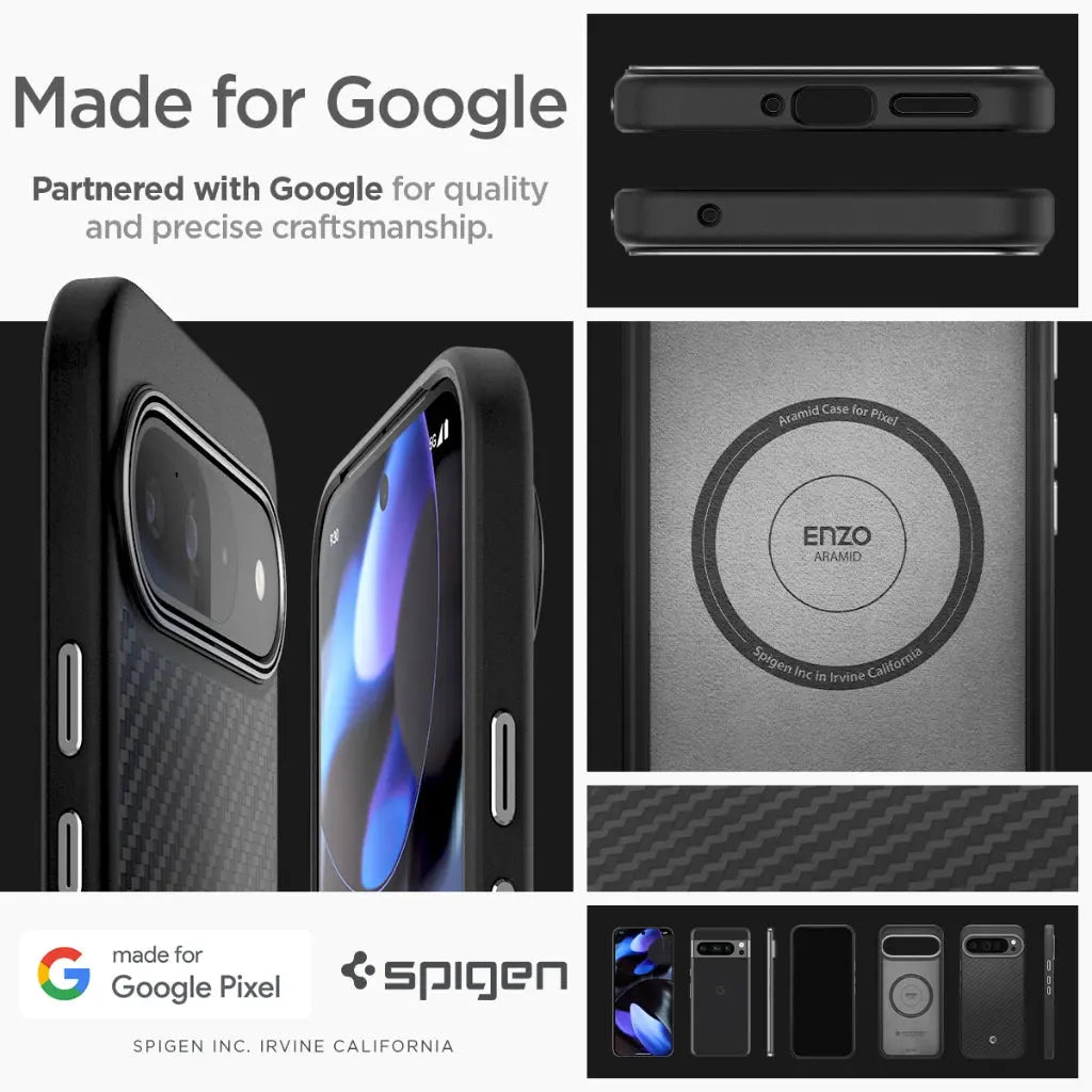 Spigen Google Pixel 9 Pro XL Case Enzo Aramid Google Pixel 9 Pro XL Casing Slim Premium Ultimate Protection Cover