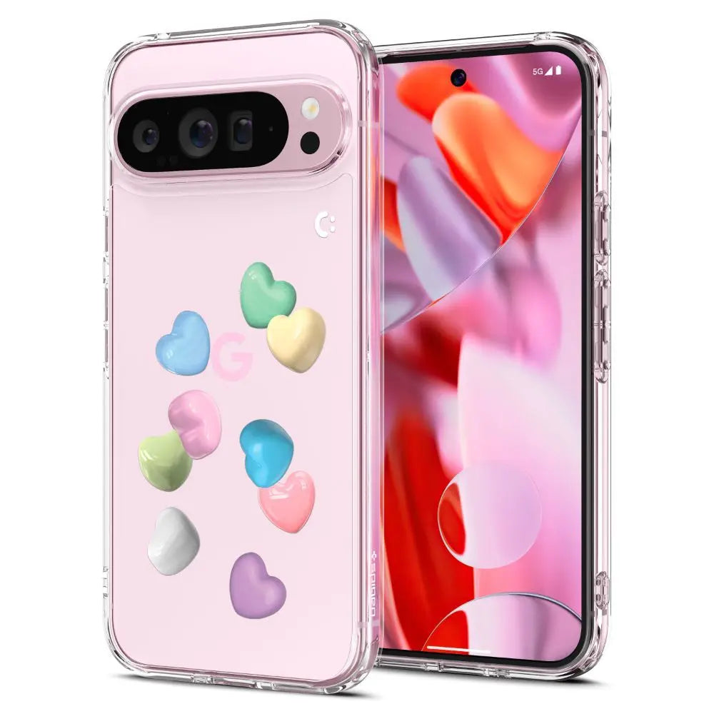 Spigen Google Pixel 9 Pro XL Case Ultra Hybrid Candy Hearts Transparent Casing Air Cushion Technology Protection