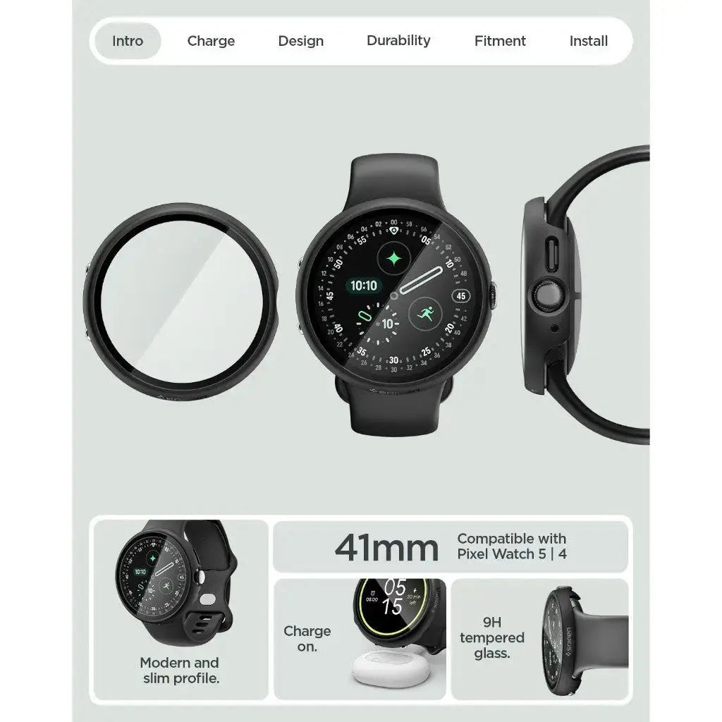 Spigen Google Pixel Watch 5 / 4 (41mm) Case Thin Fit 360 with Tempered Glass Spigen Singapore Singapore