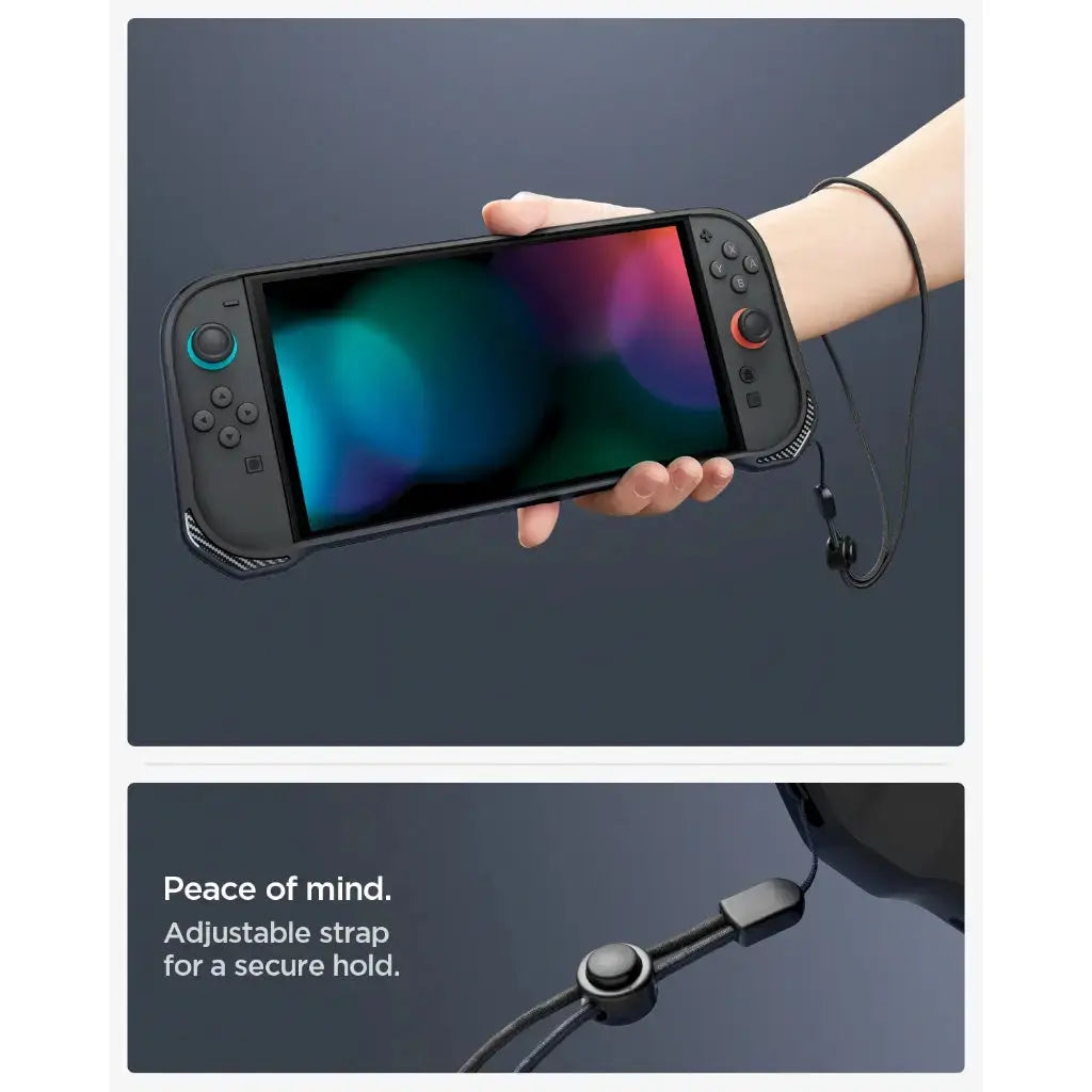 Spigen Nintendo Switch 2 Case (2025) Rugged Armor Cover Carbon Fiber D