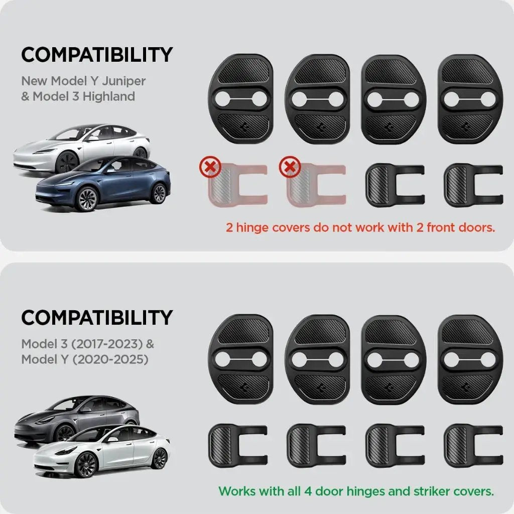 Spigen Tesla Model Y 2025 Refresh (Juniper) & Tesla Model 3 (2017-2025) Door Striker and Hinge Cover Spigen Singapore Singapore