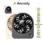 Aecooly Mini Portable Desk Fan USB Table Fan 4 Speeds Rechargeable 180° Adjustable Battery Powered Tech House Singapore