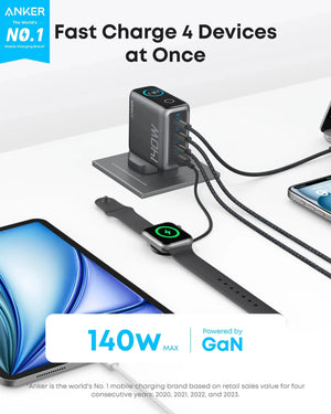 Anker Charger 140W, 4-Port Foldable PD 3.1 USB-C GaN Charger A2697 (without Cable) Tech House Singapore