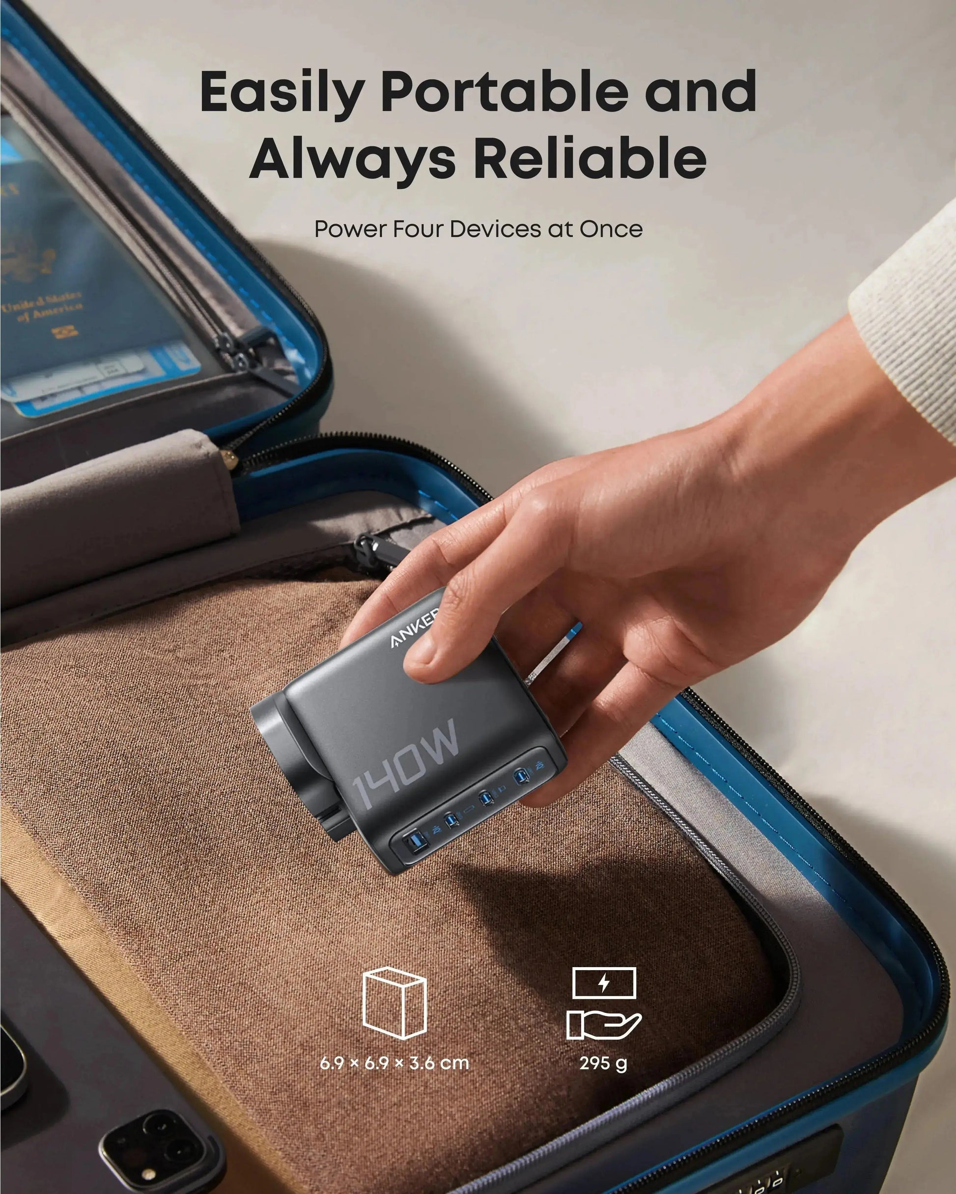 Anker Charger 140W, 4-Port Foldable PD 3.1 USB-C GaN Charger A2697 (without Cable) Tech House Singapore