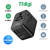 77digi 100W 3 Type-C + 2 USB Travel Adapter WWA100 - Jet Black