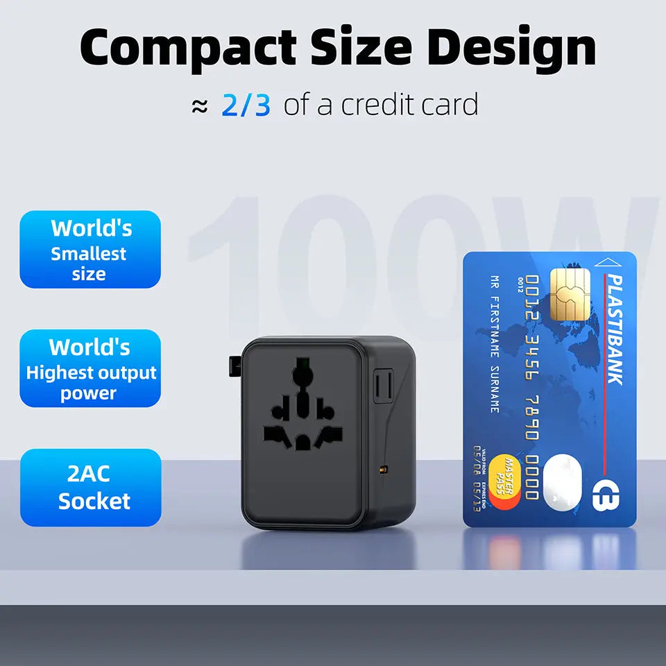 77digi 100W 3 Type-C + 2 USB Travel Adapter WWA100 77digi Singapore