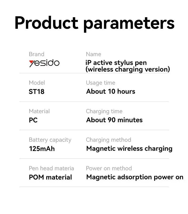 YESIDO Magnetic Wireless Charging Stylus Pen ST18 Tech House Singapore
