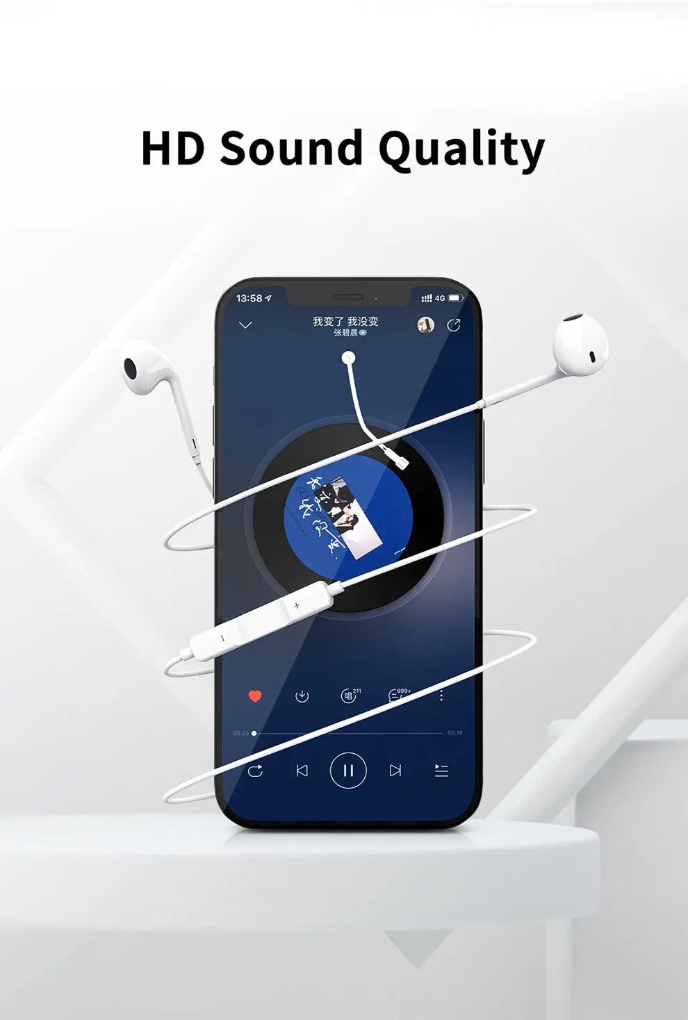 Recci Lightning Wired Earpiece REP-L28 Tech House Singapore