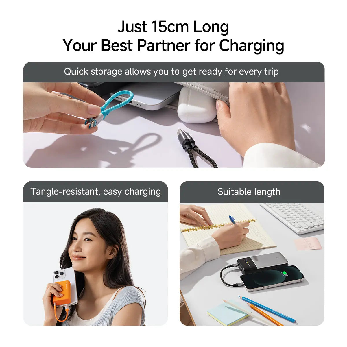 CUKTECH CP Braided 6A USB-C to C Cable 240W Fast Charging 6A 15cm 480Mbps Magnetic Ports CTC615S Tech House Singapore