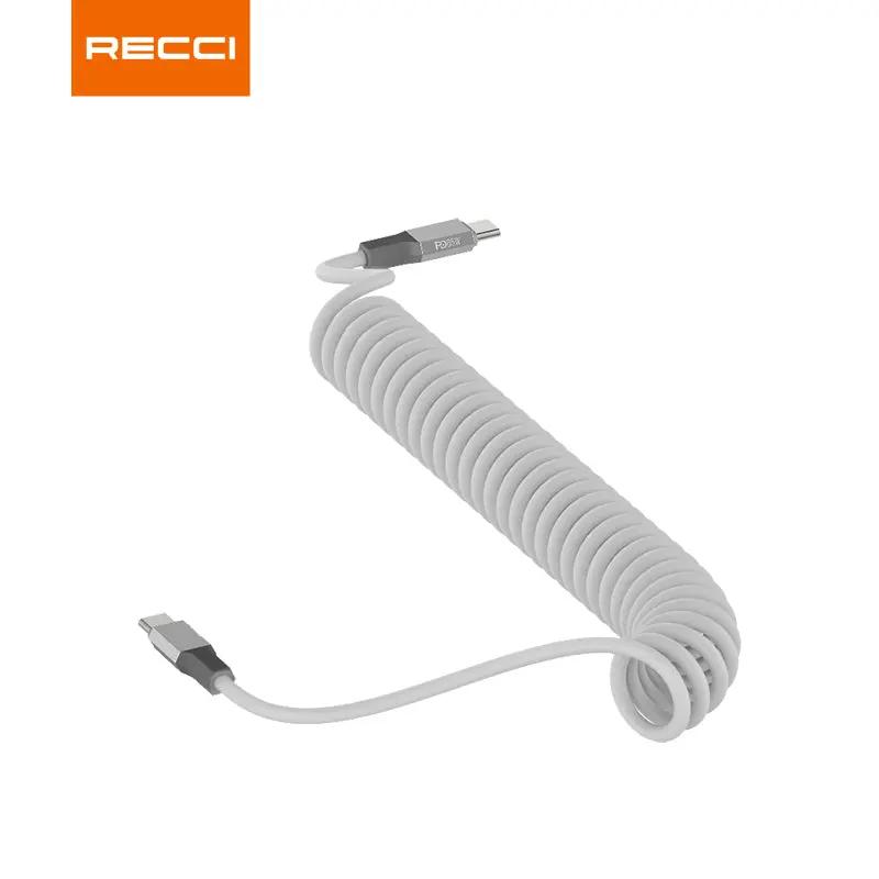 Recci USB C to C Cable PD 65W 1.8M Spring Coil Cable RS25CC Tech House Singapore