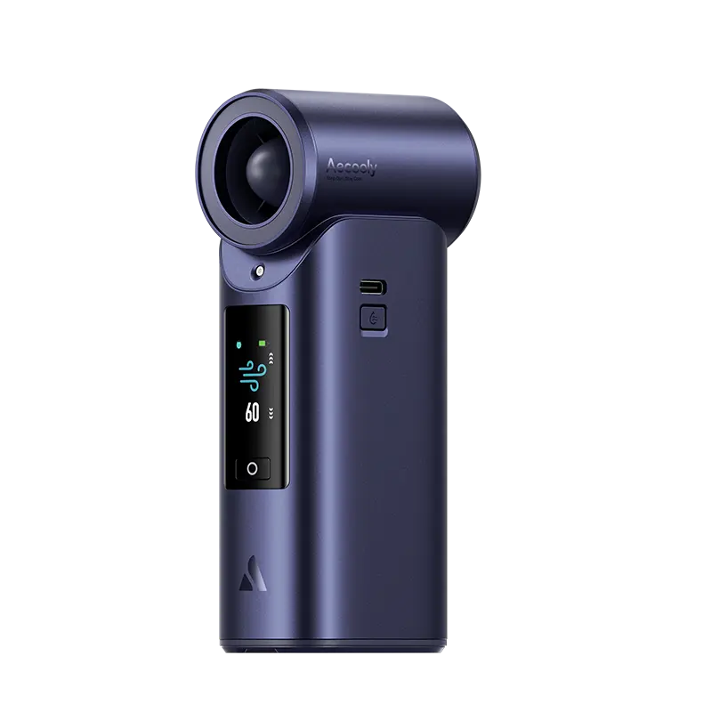 Aecooly Portable Misting Fan Cold Air Ultra Mist Chill High Speed Wind Portable Fan Rechargeable Turbo Fan Mini Fan Tech House Singapore
