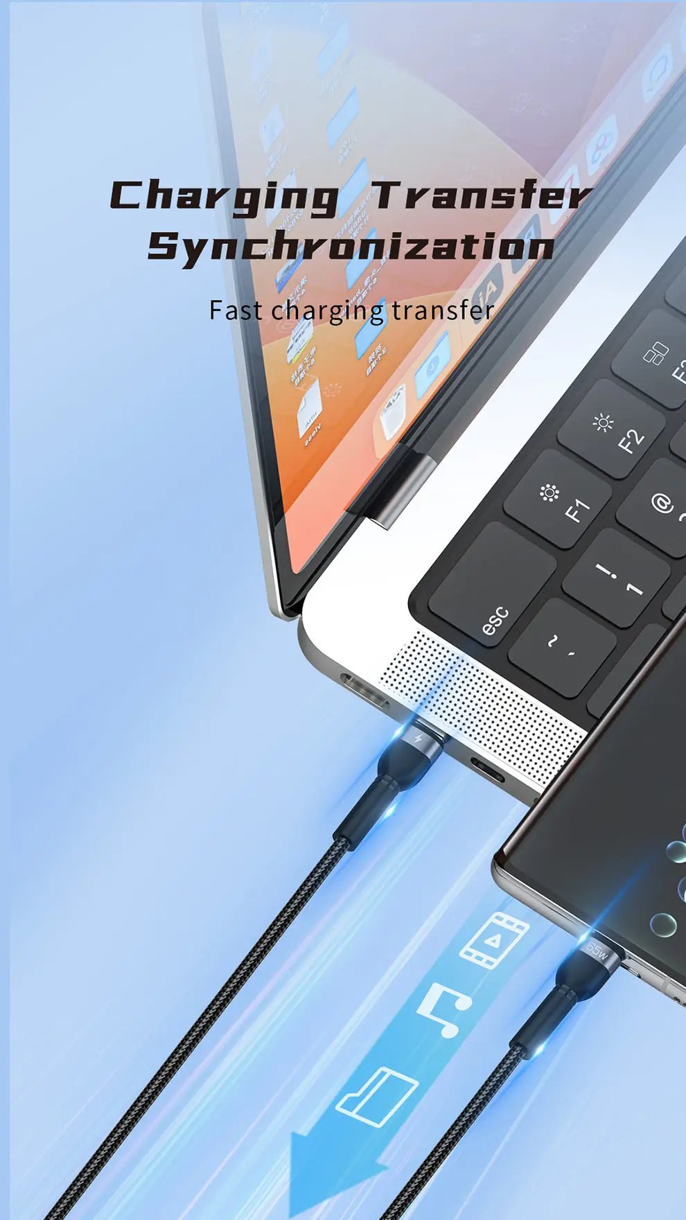 Recci 2-in-1 USB C to USB C and Lightning Cable RTC-T16 Tech House Singapore