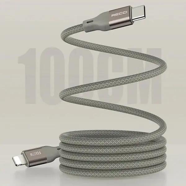 Recci USB C to USB C Cable Magnetic Nylon 1M PD 65W Cable RS23CC Tech House Singapore