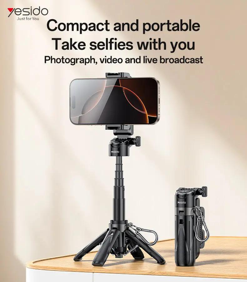 YESIDO Detachable Remote Control Reinforced Tripod Mini Selfie Stick SF29 Tech House Singapore