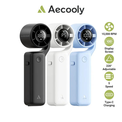 Aecooly Portable Handheld Fan AirGimbal 220° Adjustable 5 Speed Pocket Fans Tech House Singapore