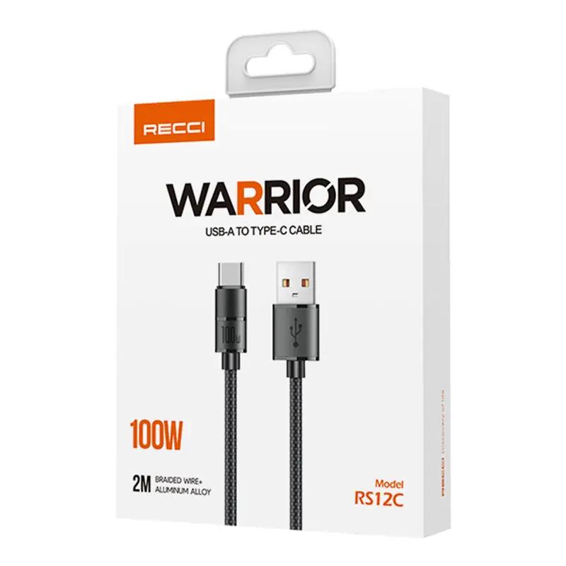 Recci USB A to C Nylon Cable 2M RS12C Tech House Singapore