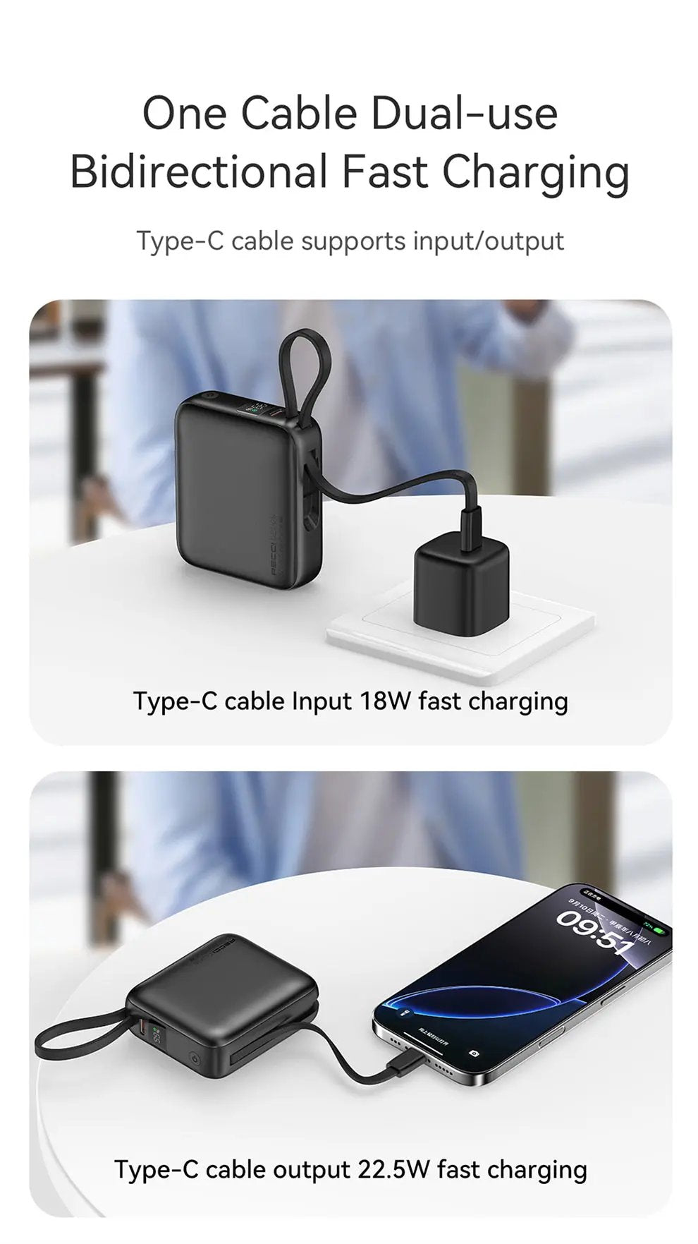 Recci 10000mAh Power Bank 20W (RPB-P62) Tech House Singapore