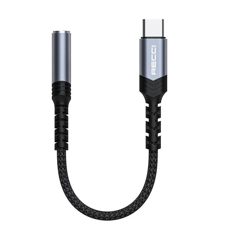 Recci USB C to AUX 3.5mm Audio Adapter Cable RDS-A25 Tech House Singapore