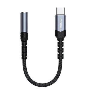 Recci USB C to AUX 3.5mm Audio Adapter Cable RDS-A25 Tech House Singapore