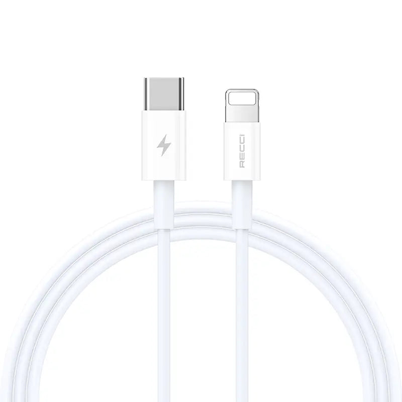 Recci USB C to Lightning 1M PD 20W Fast Charging 3A Cable RS06CL Tech House Singapore