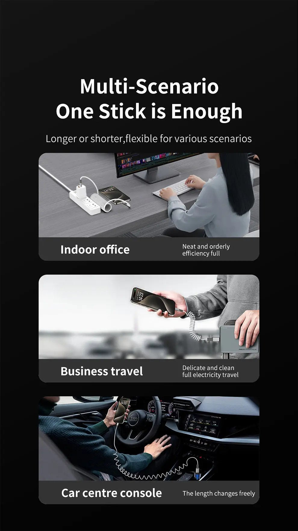 Recci USB C to C Cable PD 65W 1.8M Spring Coil Cable RS25CC Tech House Singapore