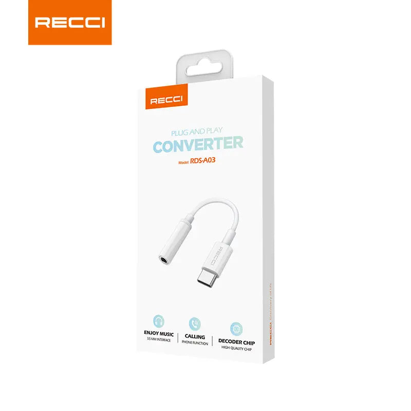 Recci Type C to 3.5MM Adapter RDS-A03 Tech House Singapore