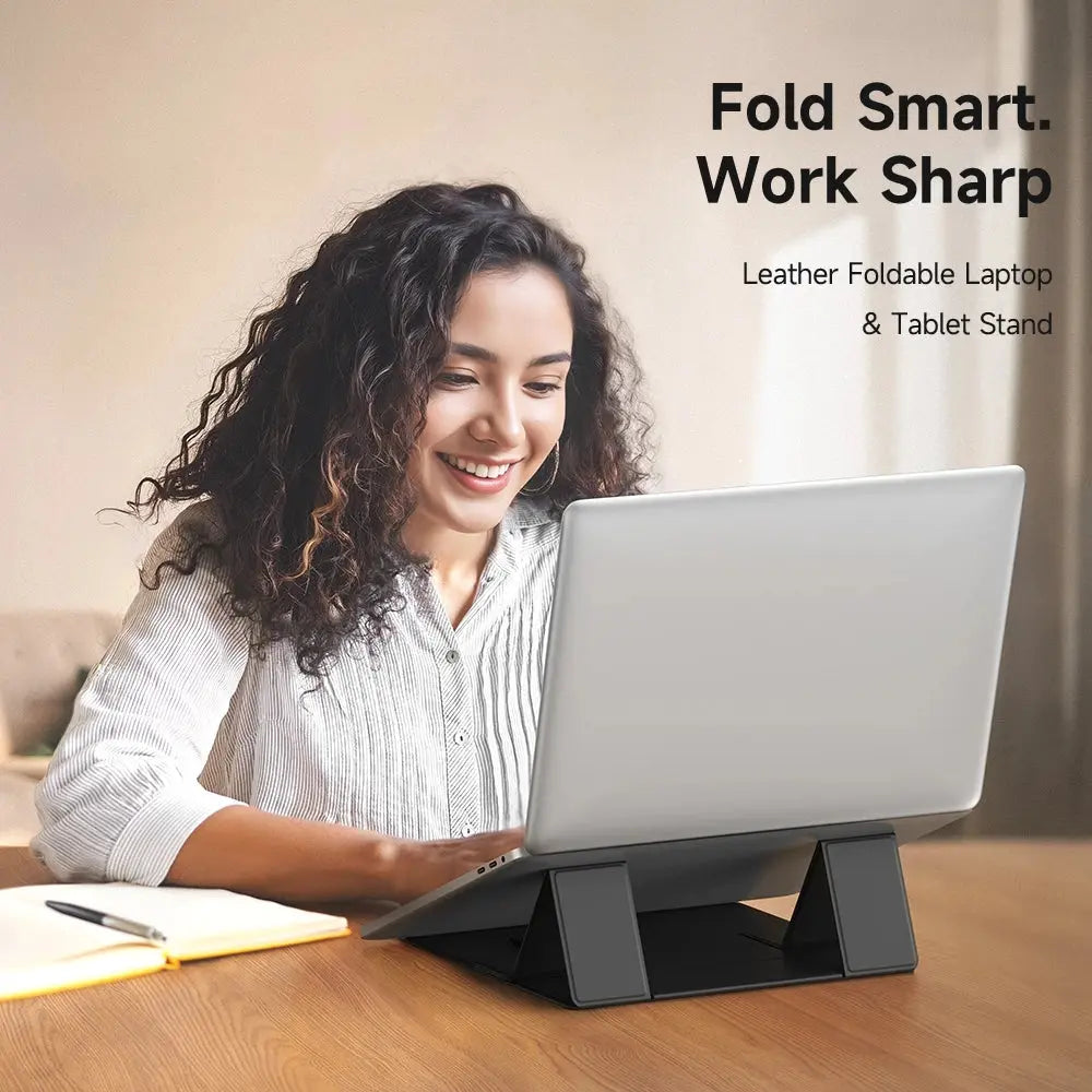 MCDODO Leather Magnetic Foldable Laptop & Tablet Stand FS-8020 Tech House Singapore