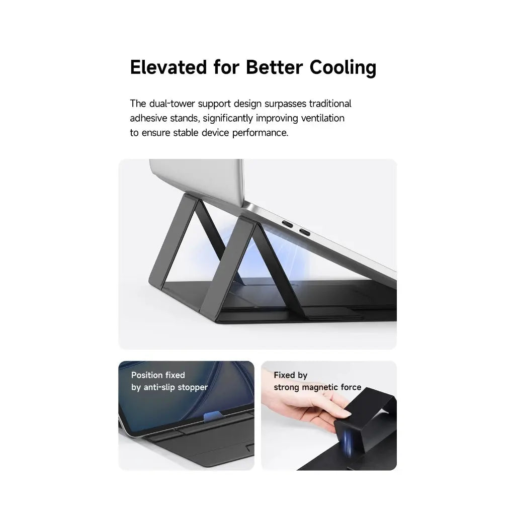 MCDODO Leather Magnetic Foldable Laptop & Tablet Stand FS-8020 Tech House Singapore