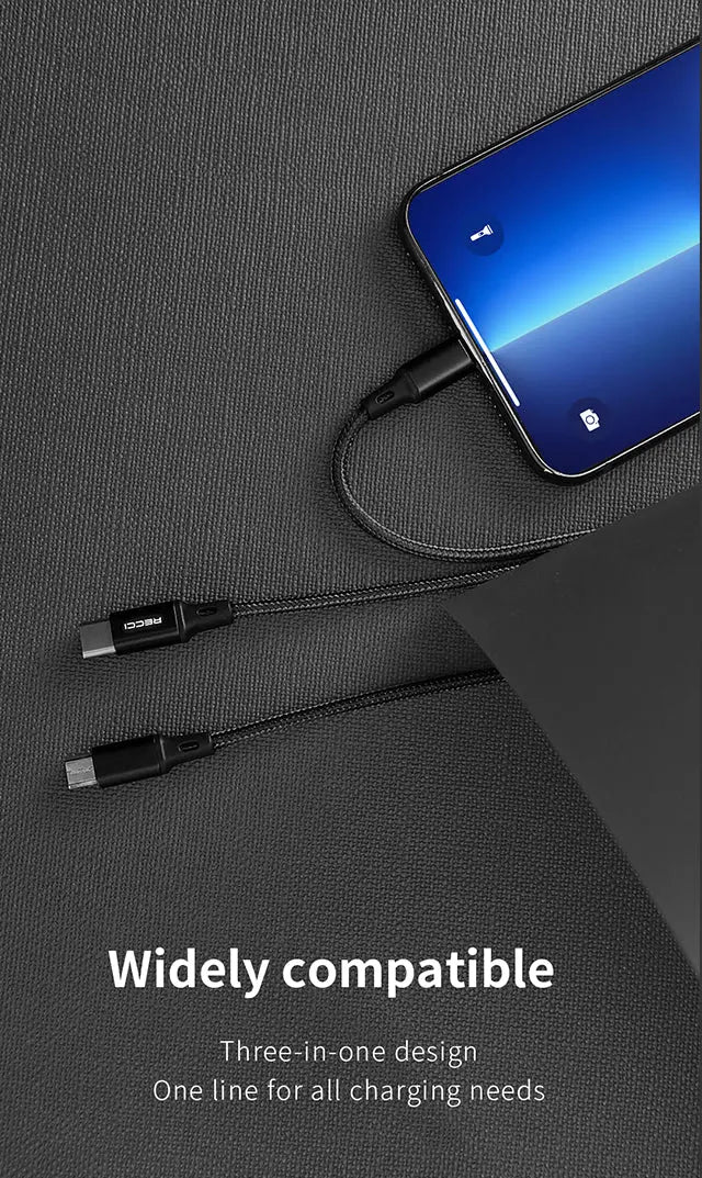 Recci 3 in 1 Cable 1.2M RCS-D120 Tech House Singapore