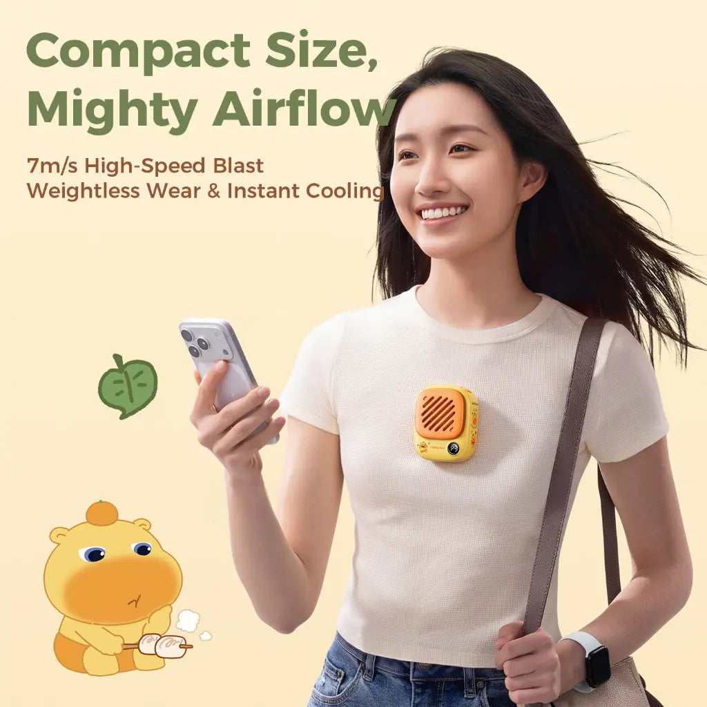 Aecooly x CapyLulu Portable Handheld Fan Air Gimbal Portable Mini Desk Fan Portable Mini Neck Fan Tech House Singapore