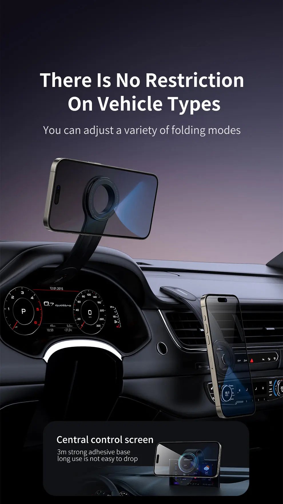 Recci Magnetic Foldable Car Holder RHO-C40 Tech House Singapore