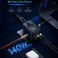 OLLOES GaN 140W Universal Travel Adapter with Extra US/EU Plug 3 x USB-C 1 x USB-A GaN Fast Charging Tech House Singapore