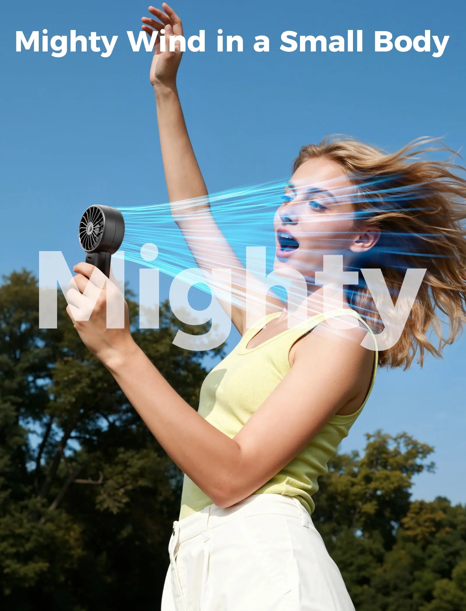 Aecooly Portable Handheld Fan Halo 03 | Portable USB Rechargeable Fan | Strong Wind | Lightweight Fan Tech House Singapore