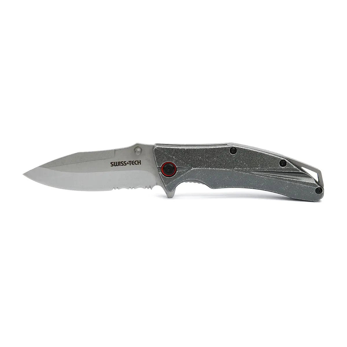 Swiss+Tech Aluminum Serrated Folding Knife ST014005 Tech House Singapore