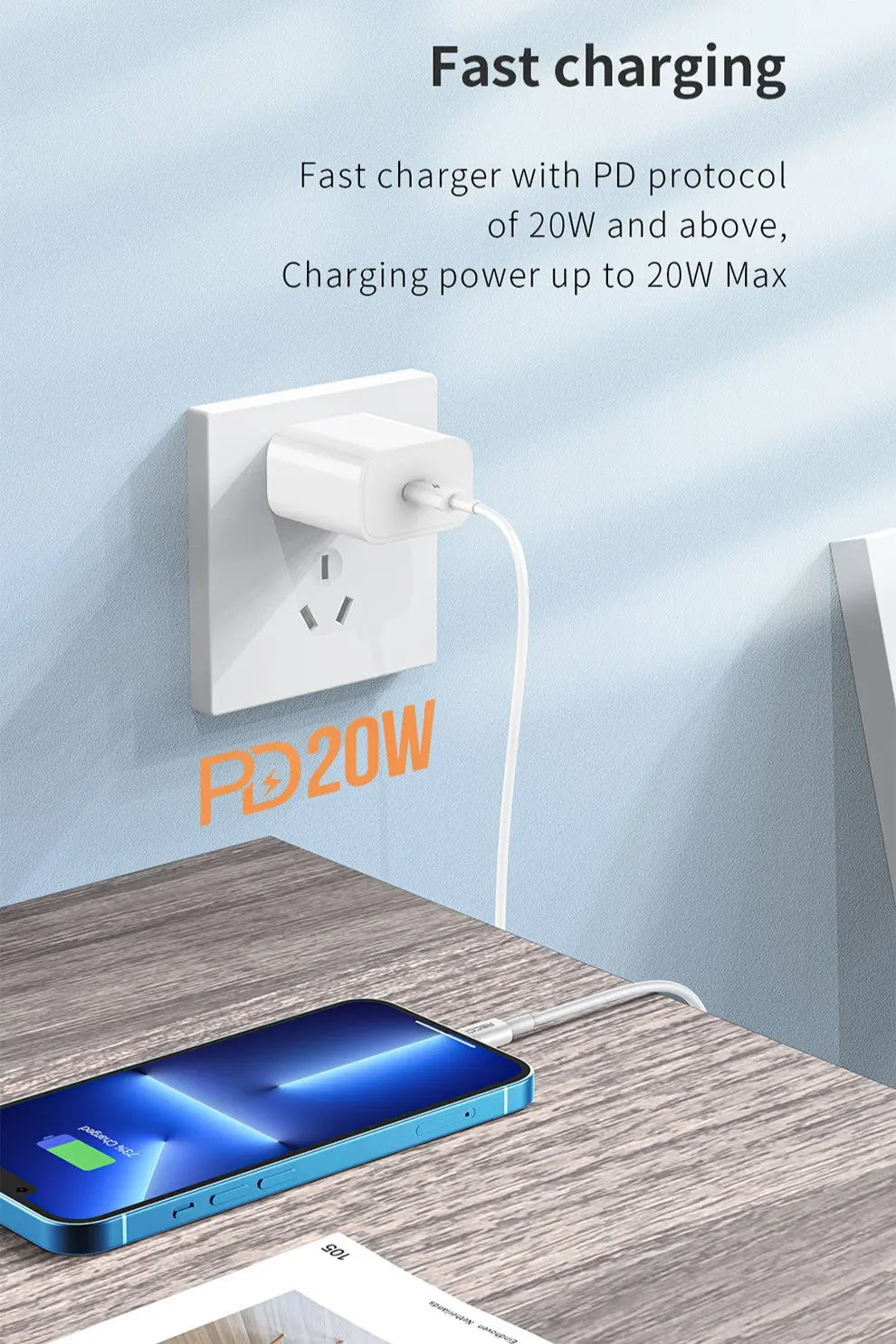 Recci USB C to Lightning 1M PD 20W Fast Charging 3A Cable RS06CL Tech House Singapore