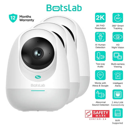 Botslab Indoor Cam 2E Pro, 2K Pan and Tilt CCTV Wireless Camera Botslab Singapore