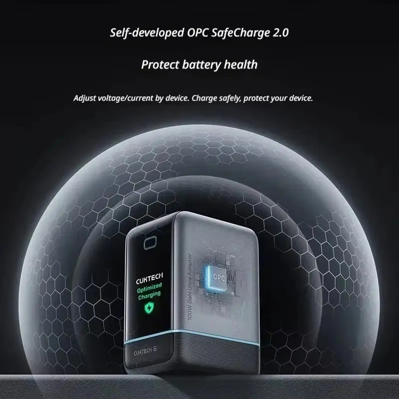 CUKTECH 6 Charger Ultra with Smart Display 100W GaN Fast Charging Multi Port USB-C Wall Charger AD653U-UK Tech House Singapore