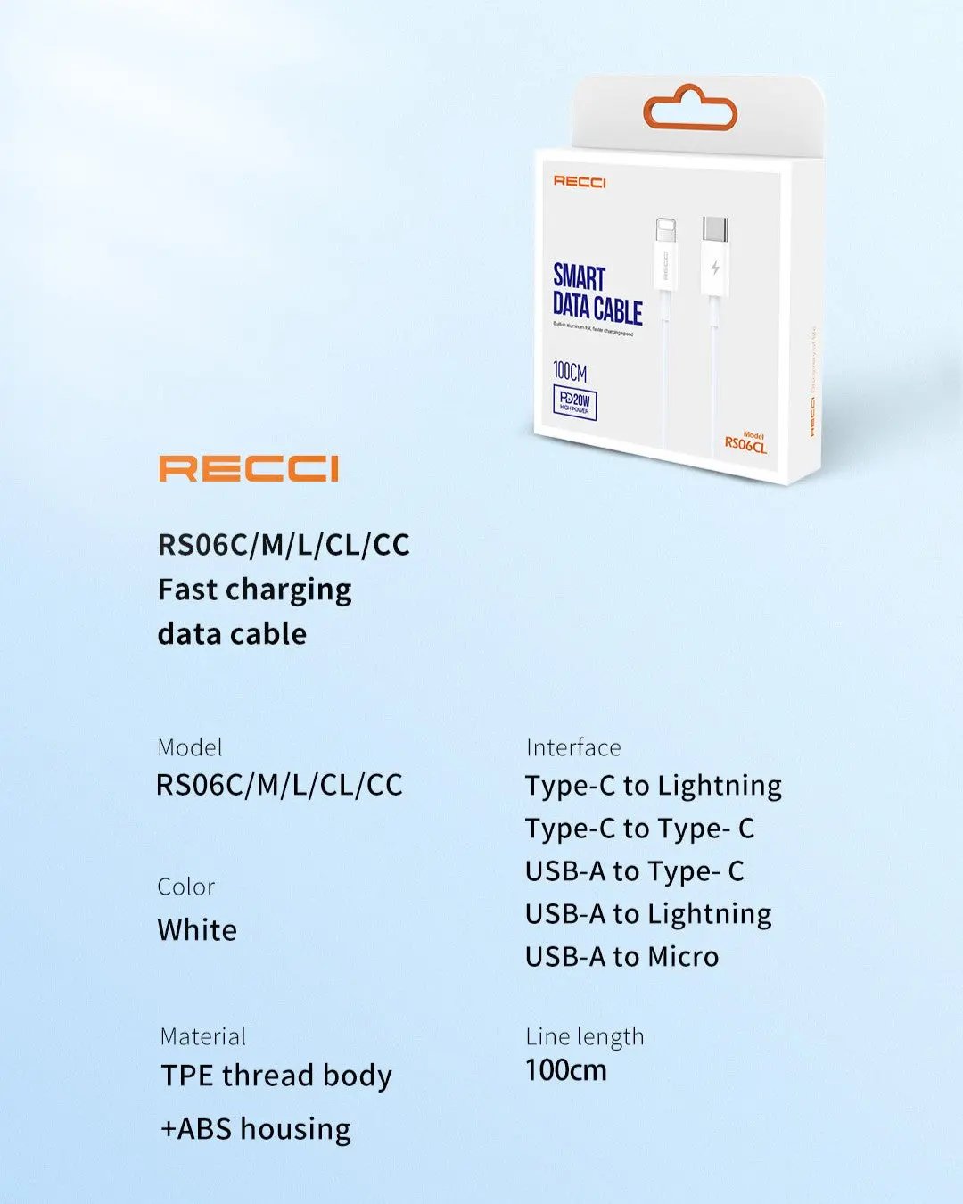 Recci USB Micro Cable 1M RS06M Tech House Singapore