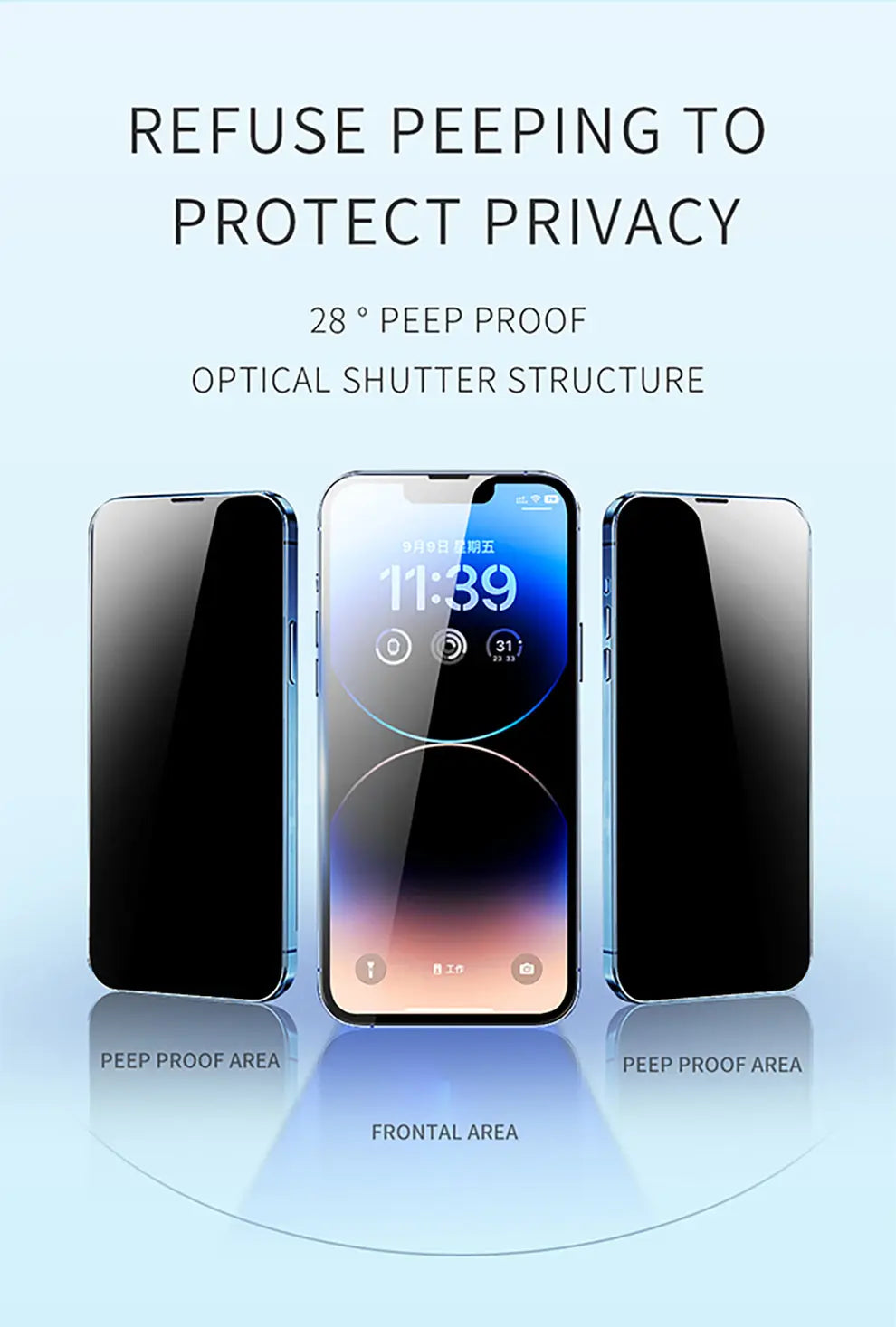 Recci iPhone 14 Pro Screen Glass Protector Privacy RSP-A12AP Tech House Singapore